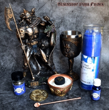 Hexenshop Dark Phönix Magic of Brighid Ritual Glaskerzen Set Spieler